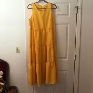 Yellow linen dress